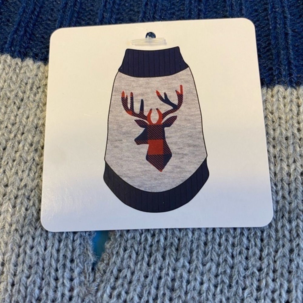 Vibrant Life Dog Sweater Size Medium Plaid Deer Christmas Pet Clothes